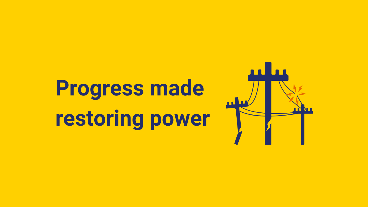 Progress made restoring power